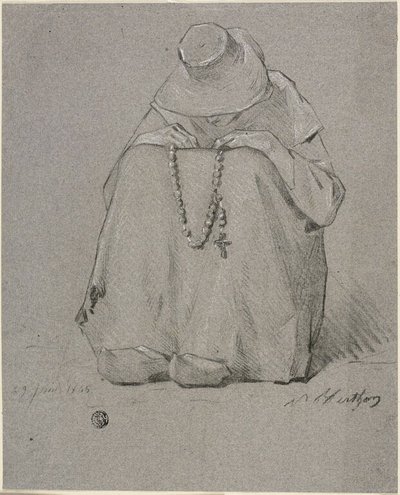 Kvinna med rosenkrans av Unknown artist