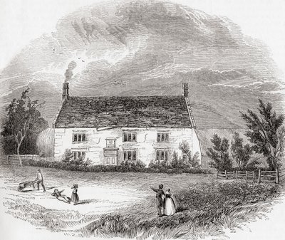 Woolsthorpe Manor, Woolsthorpe-by-Colsterworth, Lincolnshire, England, från Old England: A Pictorial Museum, pub. 1847 av Unknown artist