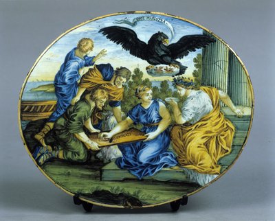 World Secrete Society: sekten eller Academy of Illuminati (Illuminati Illuminines de Baviere eller Illuminaten). Keramik från 1700-talet. Milanese . av Unknown artist