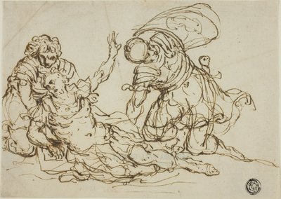Sårad krigare och två följeslagare av Unknown artist