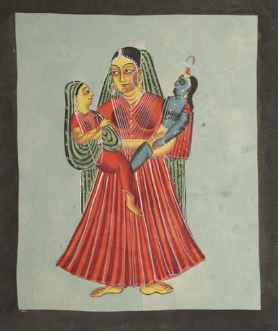 Yasoda Holding Krishna och Radha av Unknown artist