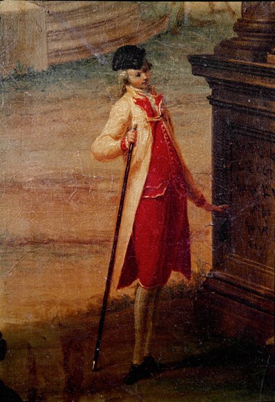 Ung man av den venetianska aristokratin Detalj. Anonym målning. Galleria del 