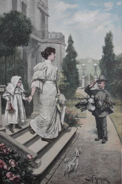 Ungdomlig gatuhandlare, köpman av Unknown artist