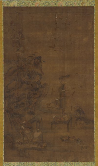 Zhong Kui tämjar de fem pestarna av Unknown artist