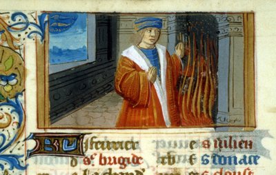 Zodiac Fish, öppen spis - miniatyr, medeltid (ref. 137, 046v): Begäran om tillstånd till kommunalbiblioteket i Toulouse (tel: 05 62 27 66 66) av Unknown artist