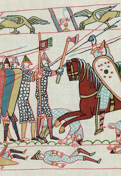 efter en detalj från Bayeuxtapeten daterad 1000-talet (litografi) av Unknown artist