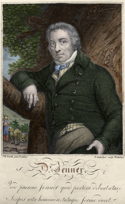 porträtt av Edward Jenner (1749-1823), engelsk läkare, upptäckare av immunitet mot smittkoppor. av Unknown artist