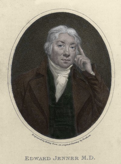 porträtt av Edward Jenner (1749-1823), engelsk läkare, upptäckare av immunitet mot smittkoppor. av Unknown artist