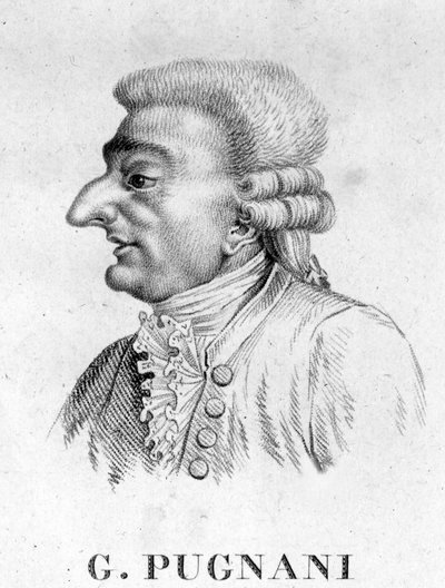 porträtt av Gaetano Pugnani. Italiensk violinist och kompositör (f i Turin av Unknown artist