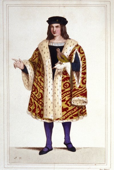 porträtt av Guillaume de Montmorency (ca 1453 - 1531) gravyr från 1830. av Unknown artist