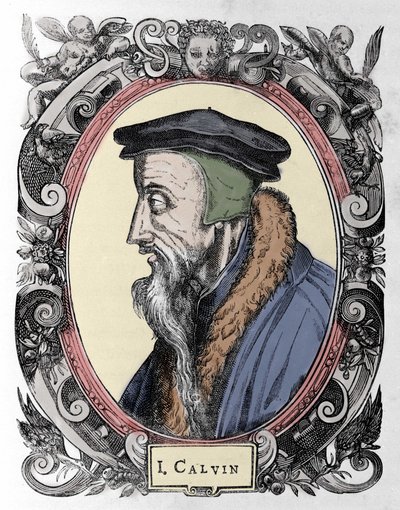 porträtt av Jean Calvin (1509-1564), fransk religiös reformator och författare. av Unknown artist