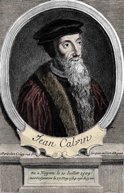 porträtt av Jean Calvin (1509-1564), fransk religiös reformator och författare. av Unknown artist