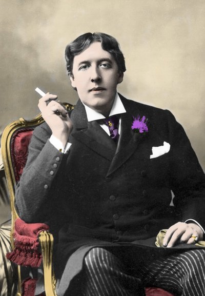 porträtt av författaren Oscar Wilde. 1800-talsfoto av Unknown artist