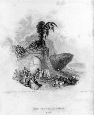 skolan för Homeros på den grekiska ön Chios. av Unknown artist