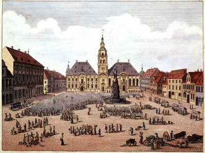det offentliga torget i staden Mannheim (Tyskland). av Unknown artist