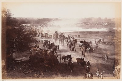 Bagagekolonn under övningslägret i Delhi, 1885 cirka av Unknown