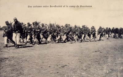 Bir Rashid i Barh el Gazel, Tchad, franska legionärsoldater på patrull. vykort 1910 av Unknown photographer