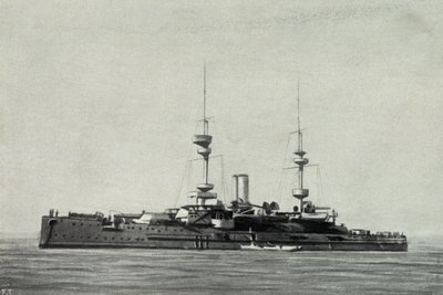 Engelska slagskeppet Ocean, sänkt under slaget vid Dardanellerna den 18 mars av Unknown photographer