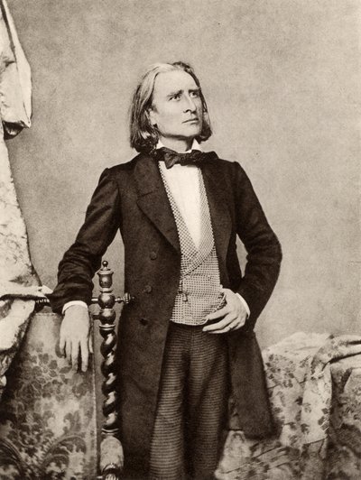 Franz (Ferencz) Liszt (1811-1886) ungersk pianist och kompositör (svartvitt foto) av Unknown photographer