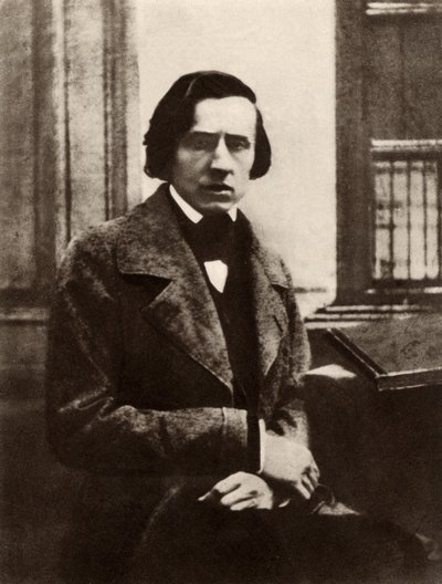 Frederic Chopin (1810-1849) polsk kompositör och pianist (svartvitt foto) av Unknown photographer