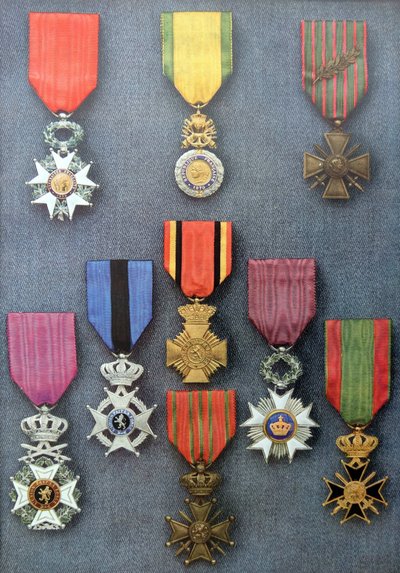 Franska och belgiska militära medaljer av Unknown photographer