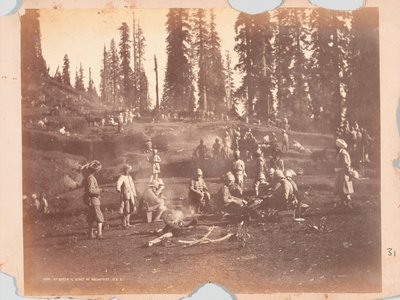 General McQueen och personal vid frukost, Black Mountain expedition av Unknown photographer