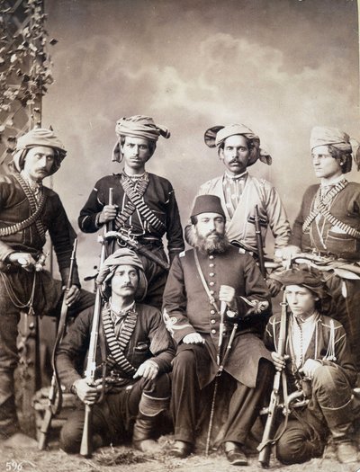 Georgiska krigare från Batum (eller Batumi) staden Georgien, huvudstad i Adjarien av Unknown photographer