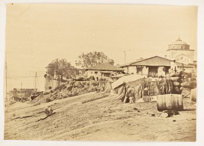 Ghat vid Allahabad Fort, Indien, ca 1858-61 (foto) av Unknown photographer