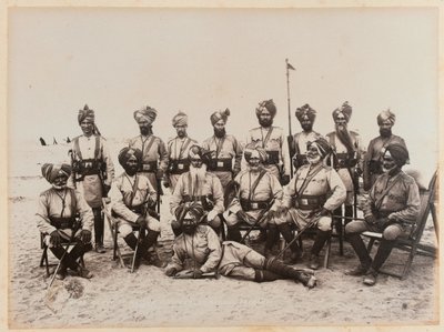Indiska officerare från det nionde bengaliska kavalleriet, 1885 av Unknown