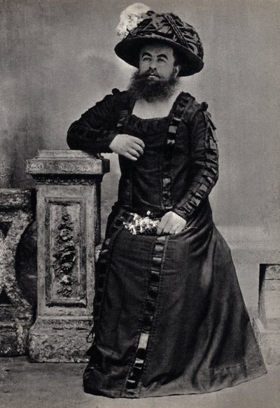 Les Monsters, la femme a skägg. Fotografi, sent 1800-tal, Paris. Coll. Selva. av Unknown photographer