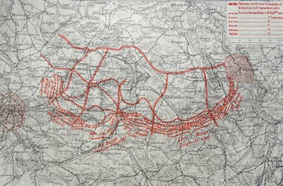 Karta som visar den tyska framryckningen i Frankrike av Unknown photographer