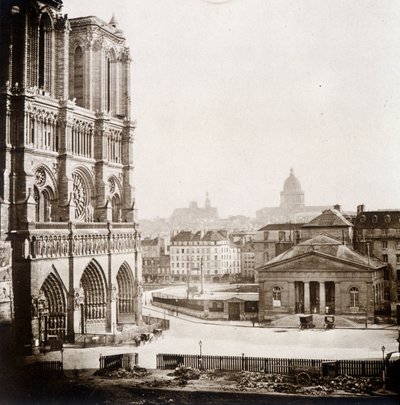 Notre Dame de Paris och torget, sent 1800-tal av Unknown photographer