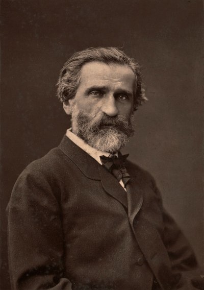 Porträtt av Giuseppe Verdi, berömd kompositör. av Unknown photographer
