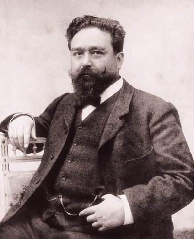 Porträtt av Isaac Albeniz (1860-1909), spansk pianist och kompositör. Fotografi, 1886. Foundation Albeniz, Madrid. av Unknown photographer