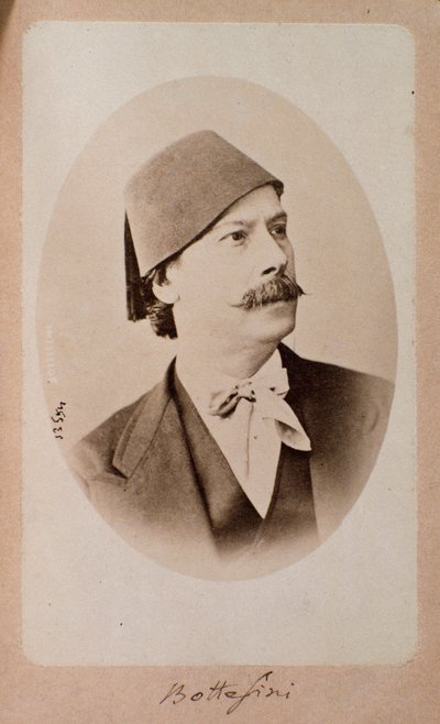 Porträtt av den italienske dirigenten, kontrabasmusikern och kompositören Giovanni Bottesini (1821-1889) Fotografi. 1800-talets Bologna, medborgarmusikaliskt bibliografiskt museum av Unknown photographer