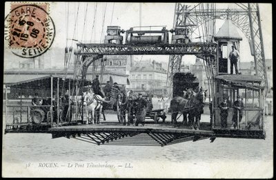 Vykort från början av 1900-talet. Normandie, Rouen: Färjebron. av Unknown photographer