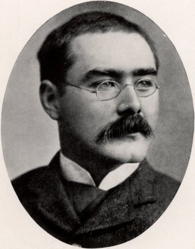 Rudyard Kipling (1865-1936) engelsk journalist, romanförfattare och poet (tryck) av Unknown photographer