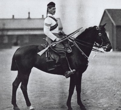 Sergeant för 92:a Gordon Highlanders, utrustad som en beriden infanterist av Unknown photographer