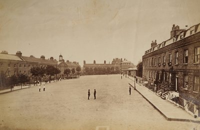 The Royal Marine Barracks i Chatham, Kent, Storbritannien, sent 1800-tal (s/v foto) av Unknown photographer