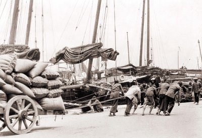 Hamnen i Hong Kong omkring 1880. av Unknown photographer