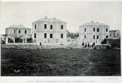 Radhus byggda i Hanoi av entreprenören Yolle, "Le Tonkin år 1900" av Robert Dubois. av Unknown photographer