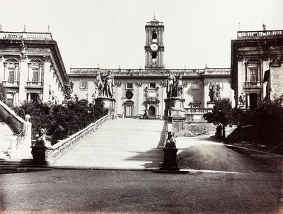 Vy över Campidoglio med Palazzo Senatorio, Rom av Unknown photographer