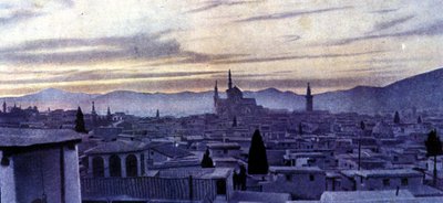 Utsikt över Damaskus (Syrien). Autokrom av Unknown photographer