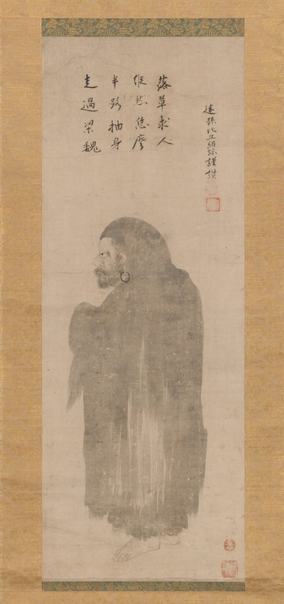 Bodhidharma, sent 1500-tidigt 1600-tal. av Unkoku Tōgan