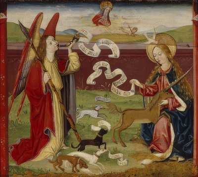 Bebådelsen. Den mystiska enhörningsjakten. 1489 av Upper Rhenish Master