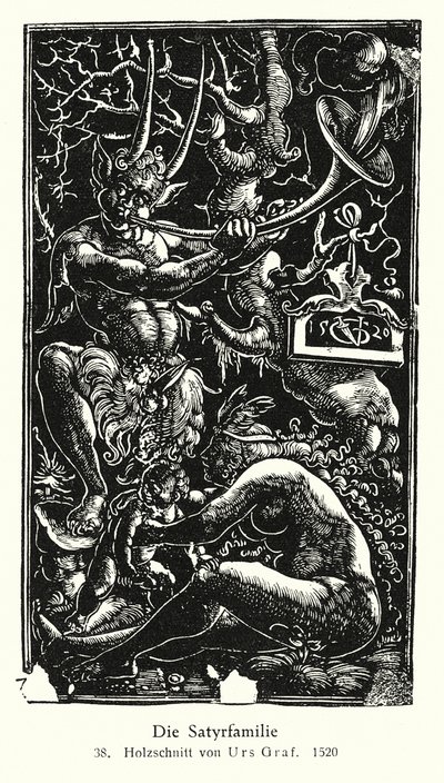 Satyrfamiljen (träsnitt) av Urs  Graf