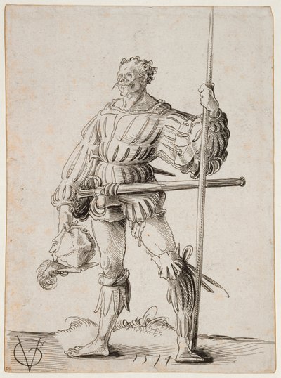 Soldat med en lans, 1514 av Urs Graf