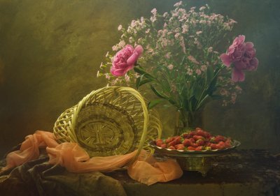 Rosa pioner och jordgubbar av UstinaGreen