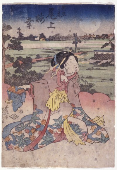 Onoe Baikō in der Rolle von Shinzō Takao von Utagawa (1786-1865) Kunisada