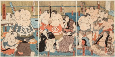 Liten m fält t s u te rs ky rumsbild t Hideyama. Kunisada Utagawa (1786-1865) av Utagawa Kunisada